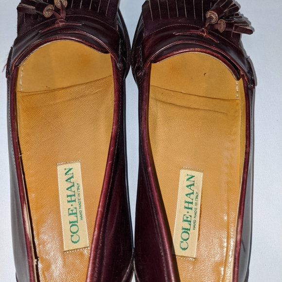 Cole Haan Penny Loafers Kilted Fringe w/tassels 8 - Picture 2 of 8
